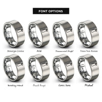 font options for inside engraving on gray air tank rings