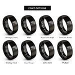font options for inside engraving on black air traffic controller rings