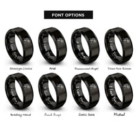 font options for inside engraving on black air traffic controller rings