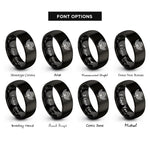 font options for inside engraving on black airborne jump wings rings