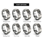 font options for inside engraving on grey airborne jump wings rings