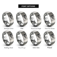 font options for inside engraving on grey airborne jump wings rings