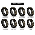 font options for inside engraving on gunmetal & black airborne jump wings rings