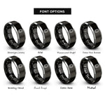 font options for inside engraving on black & gray airliner window badge rings