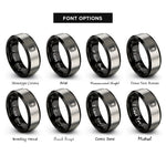 font options for inside engraving on black & silver airliner window badge rings
