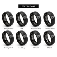 font options for inside engraving on black airliner window badge rings