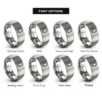 font options for inside engraving on gray airliner window badge rings