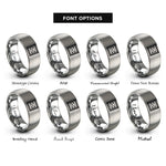 font options for inside engraving on gray airmail chevron border rings