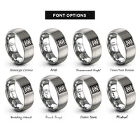 font options for inside engraving on gray airmail chevron border rings