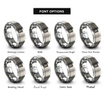 font options for inside engraving on gray airmail chevron border rings