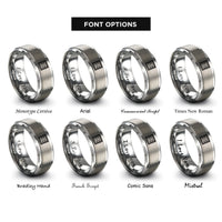 font options for inside engraving on gray airmail chevron border rings