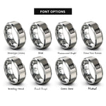 font options for inside engraving on silver airmail chevron border rings