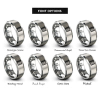 font options for inside engraving on silver airmail chevron border rings