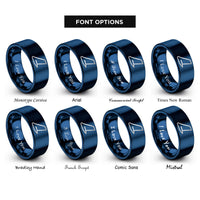 font options for inside engraving on blue airplane tail fin rings