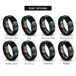 font options for inside engraving on gunmetal & blue airplane window rings