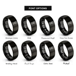 font options for inside engraving on black airport beacon rings