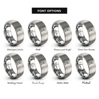 font options for inside engraving on gray airport beacon rings