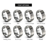 font options for inside engraving on gray airport crash tender rings
