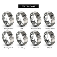 font options for inside engraving on gray airport crash tender rings