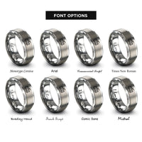 font options for inside engraving on silver airport crash tender rings