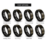 font options for inside engraving on gunmetal & black airport crash tender rings