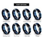 font options for inside engraving on blue & silver airspeed indicator rings