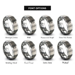 font options for inside engraving on silver airspeed indicator rings