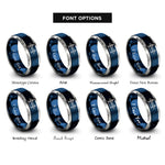 font options for inside engraving on blue & silver akashi kaiky bridge rings