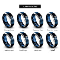 font options for inside engraving on blue & silver akashi kaiky bridge rings