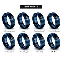 font options for inside engraving on blue akashi kaiky bridge rings