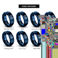 font options for inside engraving on blue akashi kaiky bridge rings