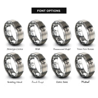 font options for inside engraving on gray akashi kaiky bridge rings