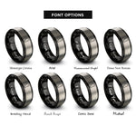 font options for inside engraving on black & grey alberta rings