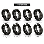 font options for inside engraving on black & gray alberta rings