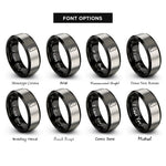 font options for inside engraving on black & grey alberta rings