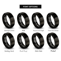 font options for inside engraving on black alberta rings