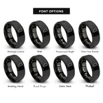 font options for inside engraving on black alberta rings