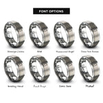 font options for inside engraving on gray alberta rings
