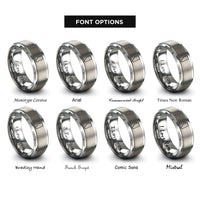 font options for inside engraving on gray alberta rings
