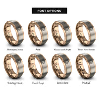 font options for inside engraving on rose gold albino rat rings