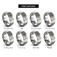 font options for inside engraving on gray alchemical marriage rings