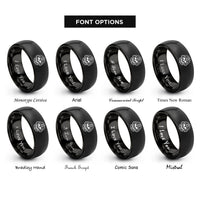 font options for inside engraving on black alchemical skull rings