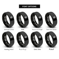font options for inside engraving on black alchemical skull rings
