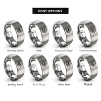 font options for inside engraving on grey alchemical skull rings
