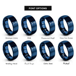 font options for inside engraving on blue aldehyde cho rings