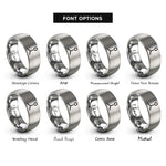 font options for inside engraving on grey aldehyde cho rings