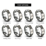 font options for inside engraving on grey aldehyde cho rings