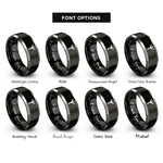 font options for inside engraving on black & grey algiz rings