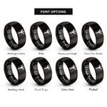 font options for inside engraving on black algiz rings