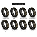 font options for inside engraving on gunmetal & black alhambra rings